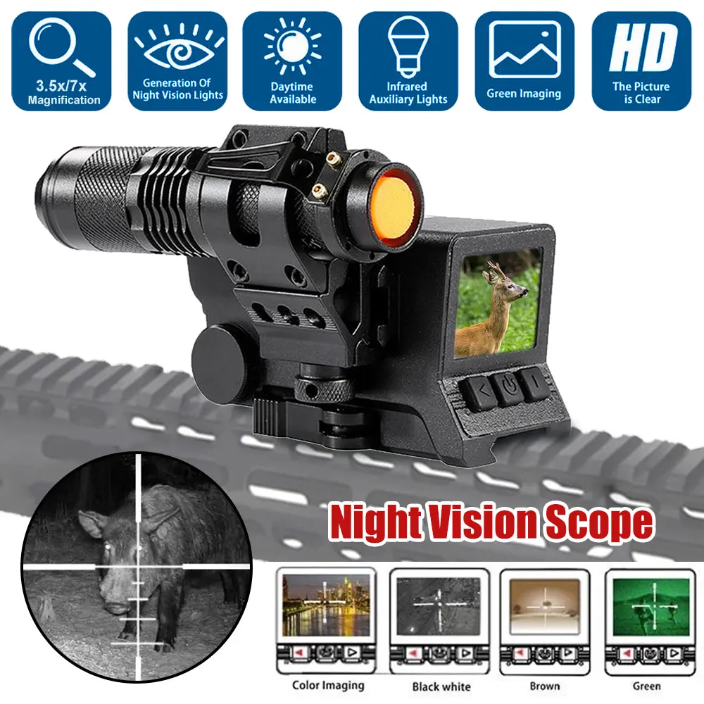 Visor nocturno táctico MS32 HD, visión holográfica NV, punto rojo, TRD10 PRO, Zoom Digital 7X, Caza, 850nm, IR