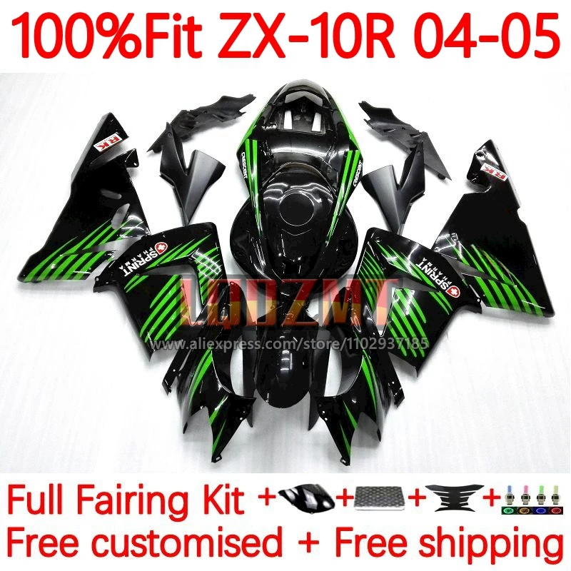 

OEM Frame For KAWASAKI NINJA ZX 10R 1000 10 R ZX-10R ZX10R 2004 2005 1000CC ZX1000 04 05 black green Injection Fairing 68No.15