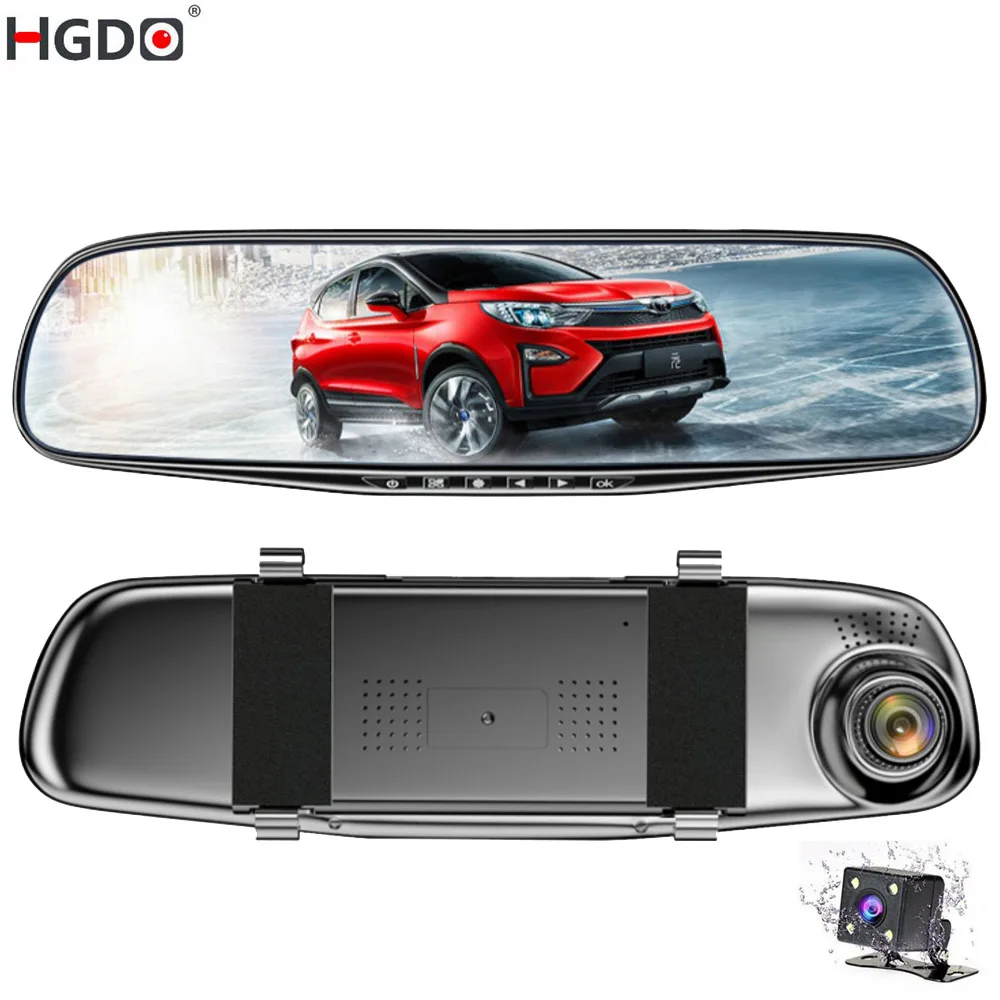 

Зеркало-видеорегистратор HGDO, 4,3 дюйма, 1080P, 3 в 1