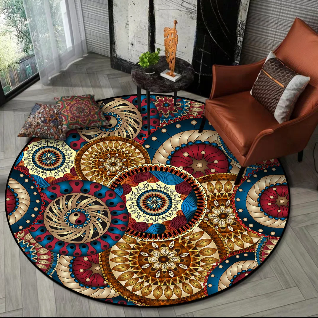 

LOYAlgogo Bohemia Style Round Room Carpets for Living Room Decoration Chair Under Rugs For Bedroom Kid Room Antislip Nordic Rug