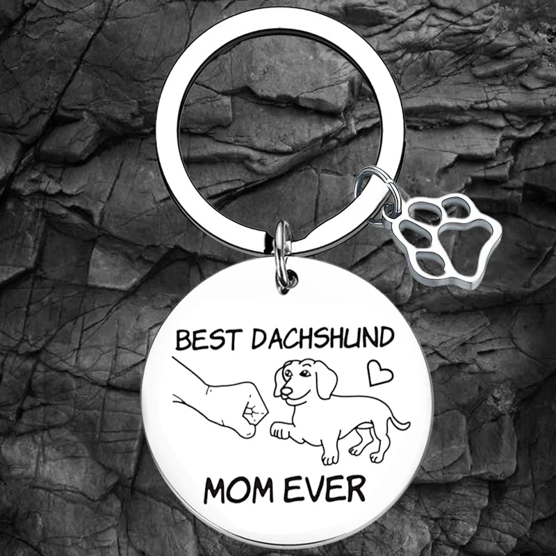 Dachshund Mom Keychain Dachshund Mom Ever Key Rings animal Dachshund Lover Gifts Dog Mom Jewelry