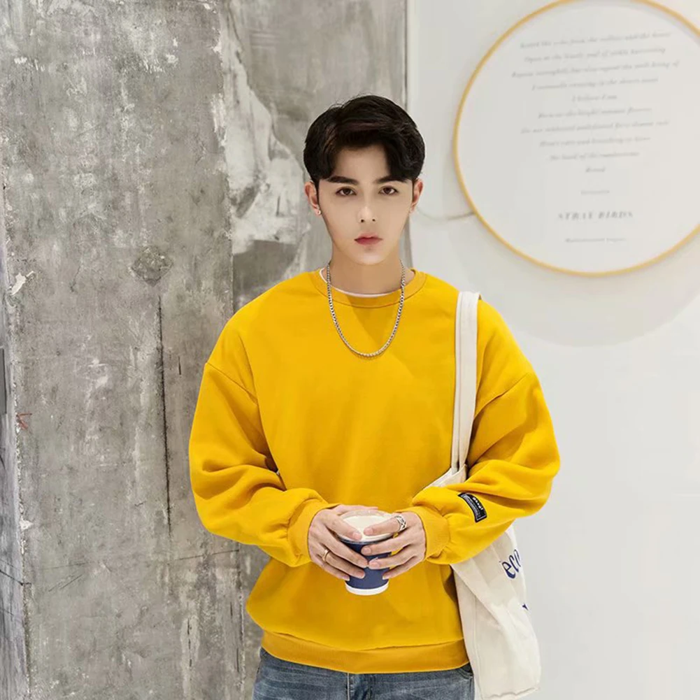 

New Arrival Autumn Sweatshirt Fashion Solid Boys Daily O-Neck Long Sleeve Pullovers Comfortable Men Boys Polyester Clothing