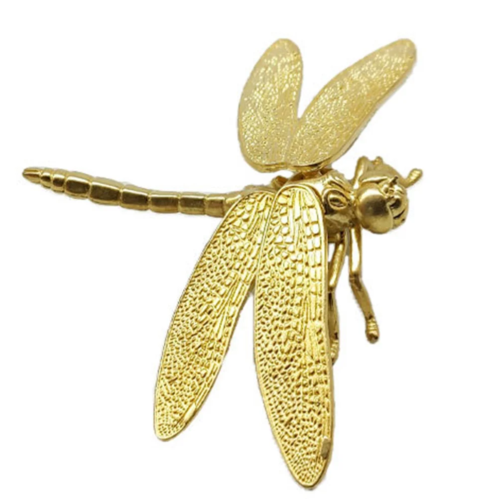 

Dragonfly Brass Figurine Ornament Decor Statue Figurines Animal Sculpture Shui Feng Mini Garden Insect Gold Figure Knobs Luck