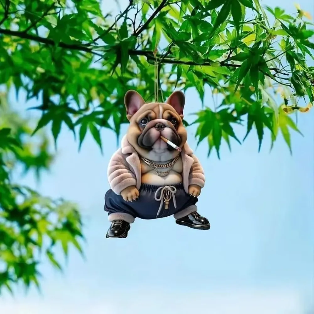 2D плоский милый китайский Шарпей курительная собака акриловый брелок креативный