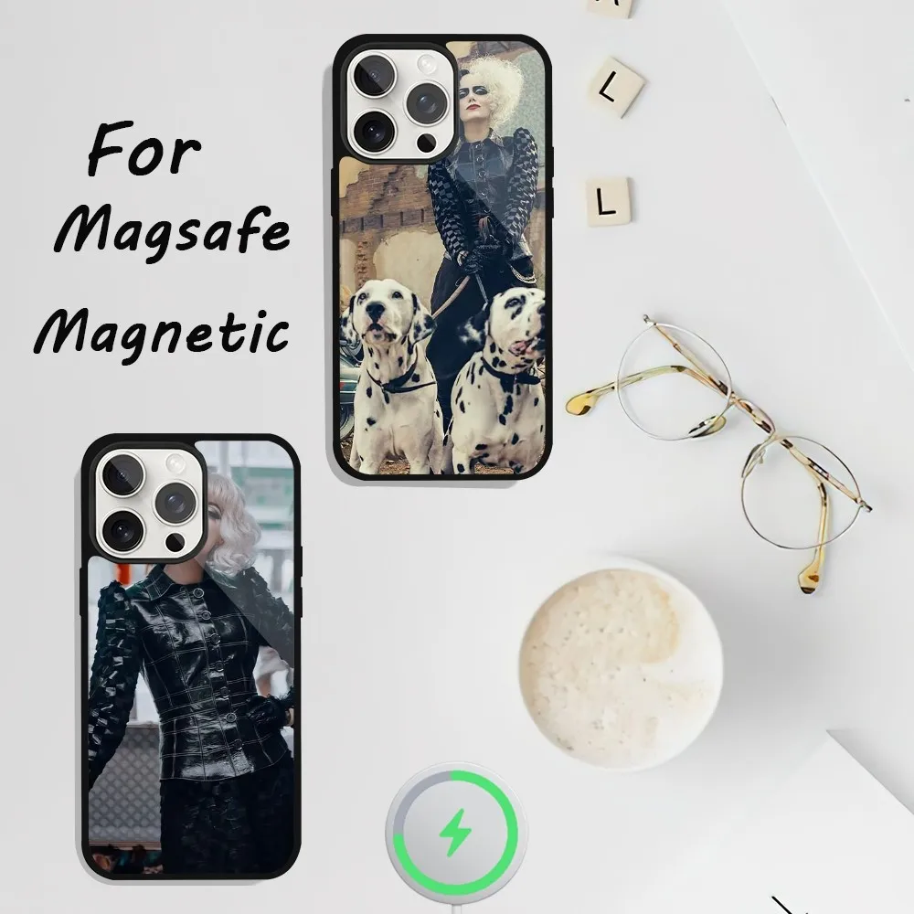 Чехол для телефона C-Cruella iPhone 11 13 12 14 15 Plus Max Pro Magsafe Магнитный чехол беспроводной