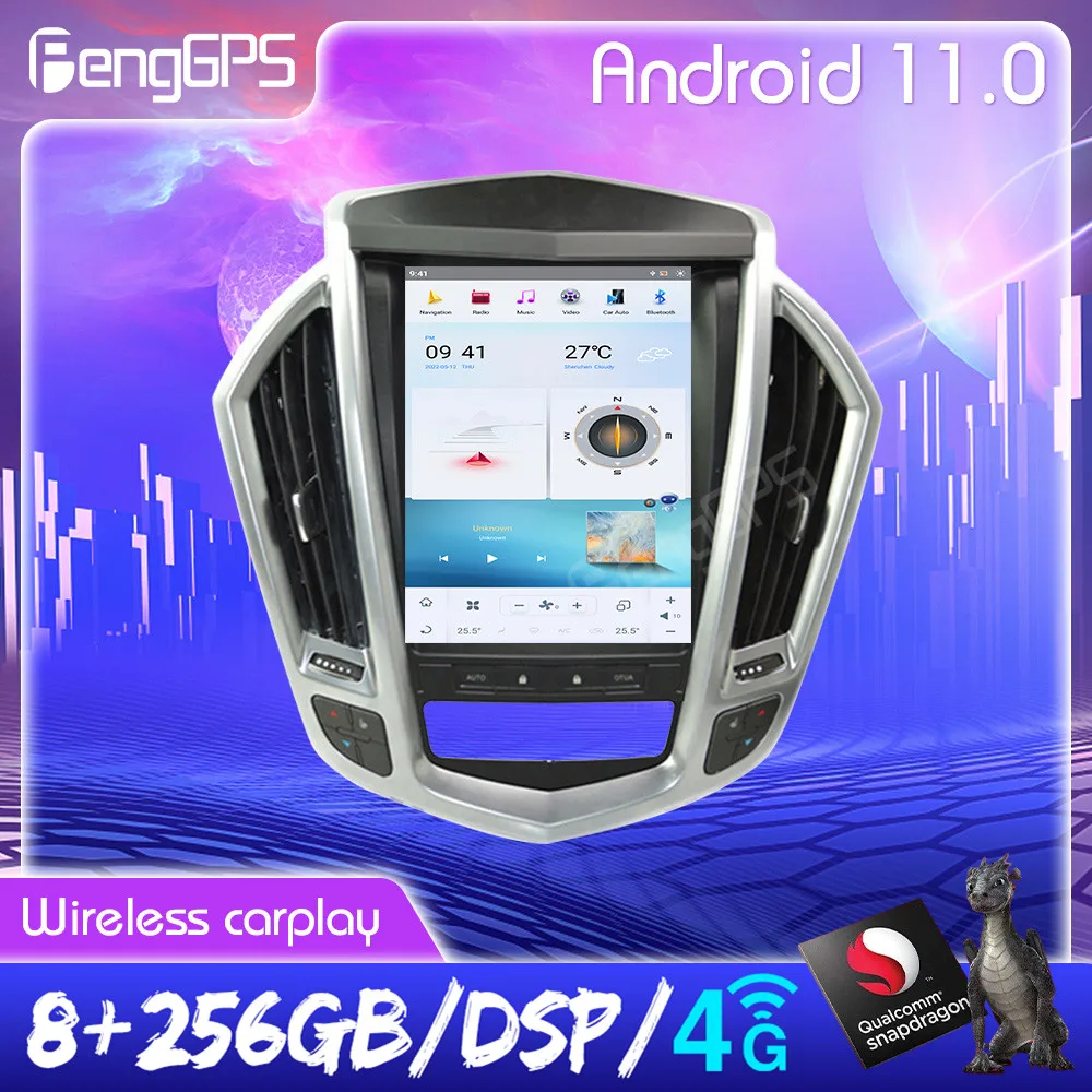 

8+256GB Android 11 Auto For Cadillac SRX 2009-2012 Stereo Tesla Screen Style Car Radio Multimedia Player GPS Navigation Headunit