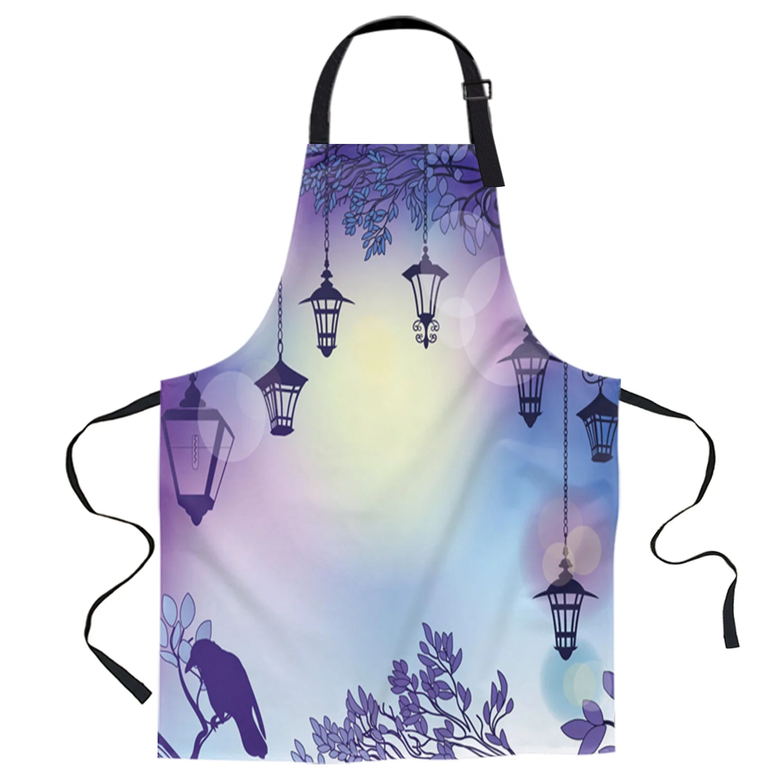 

Fantasy Chandelier Bird Leaf Design Adjustable Canvas Kitchen Coffee Apron Ladies Couple Cooking Dining