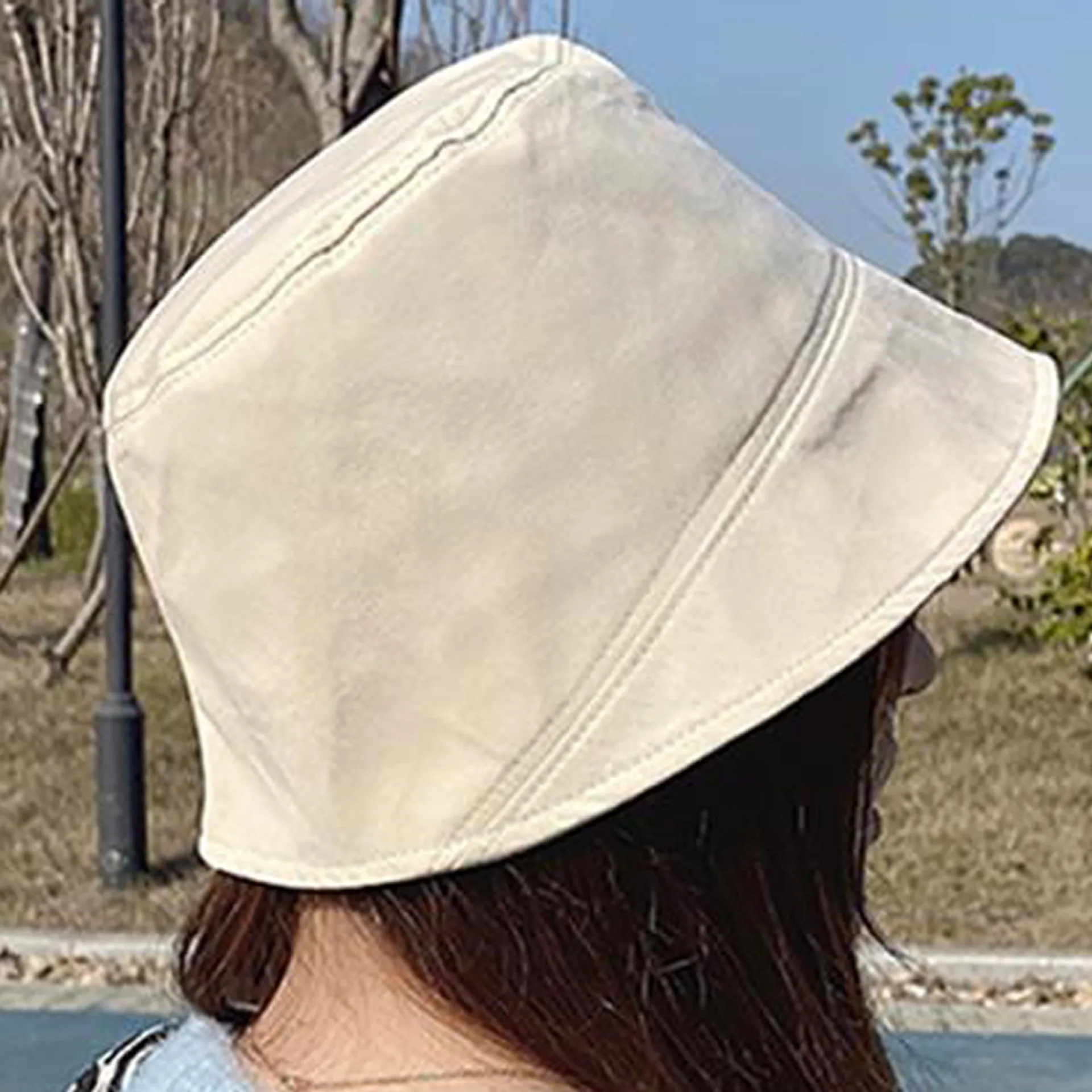 Women's Sun Hat Bucket Basin Cap Female Solid Color Clear New Hundred Take Sun Cap Free Shipping
