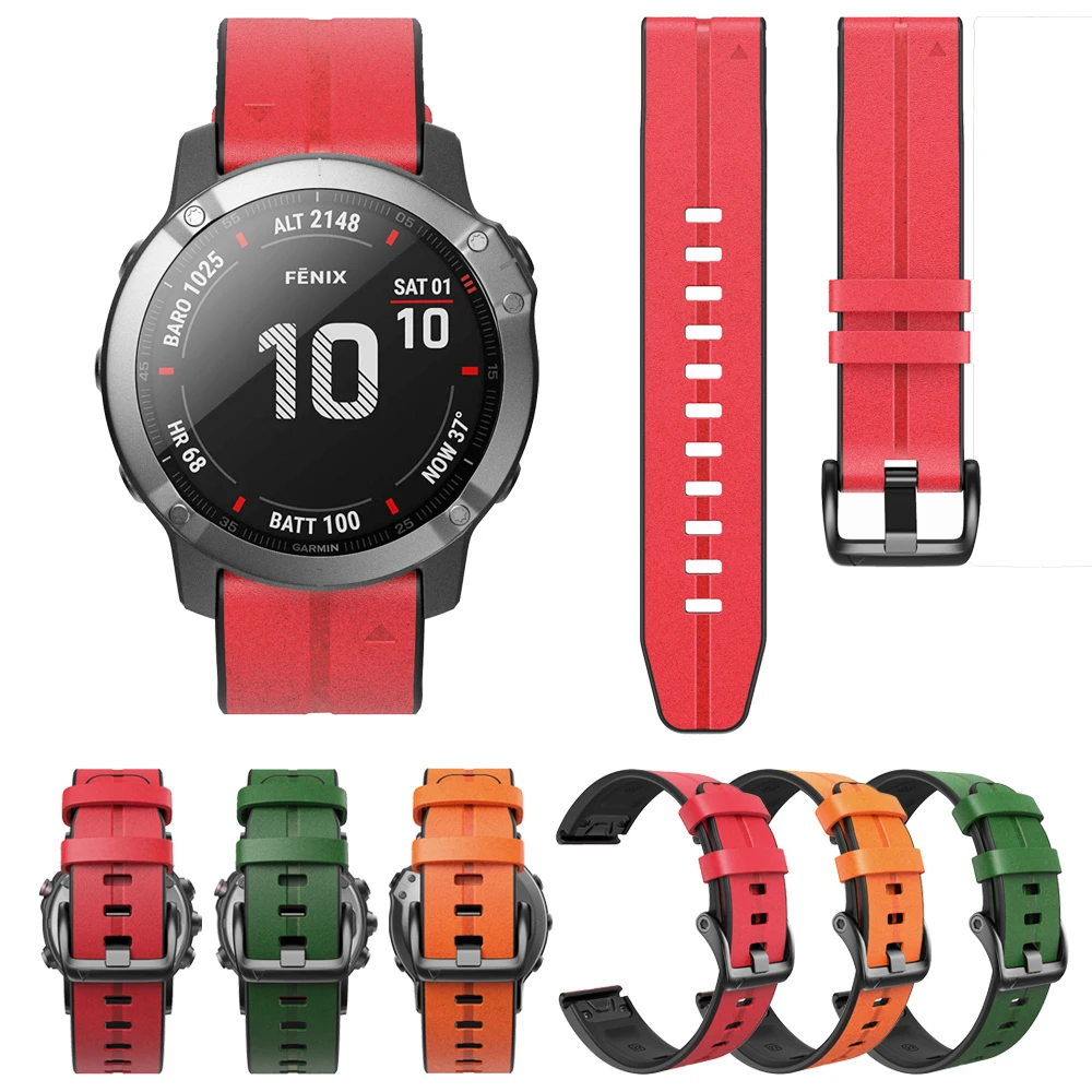 

22/26mm Genuine Leather Strap For Garmin Fenix 7X 6X 5X 3 GPS Pro puls Sapphire hr Watchband Quick Fit Band Bracelet Wristbands