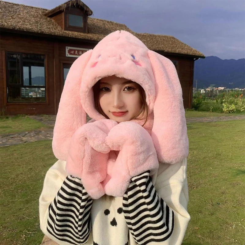 

Sanrio Winter Cute Cinnamon Dog Winter Female Long Ears Sweet Autumn and Winter Thicken Keep Warm Protection From Cold Scarf Hot