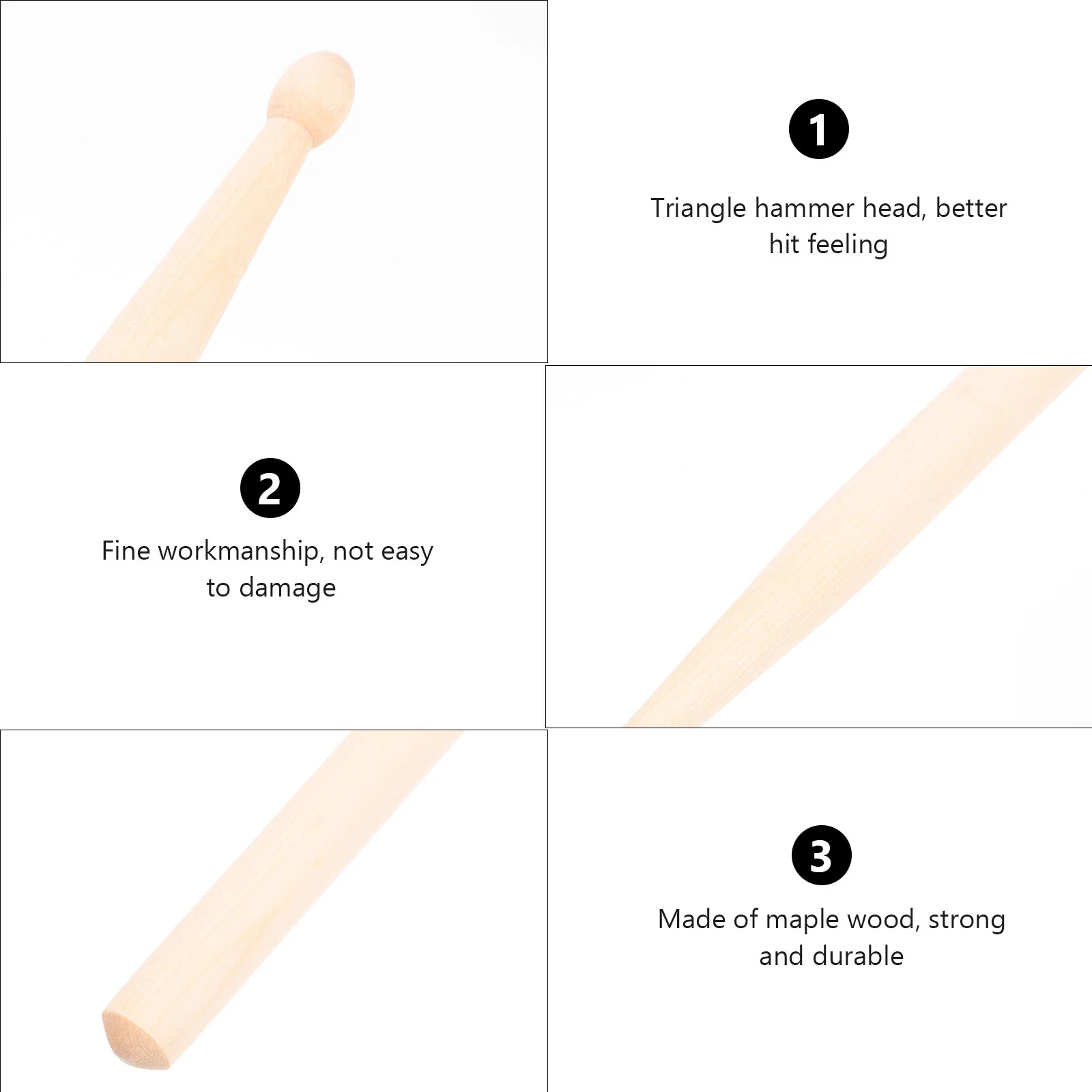 2-парные маршевые барабанные палочки детские ударный клен прочный универсальный