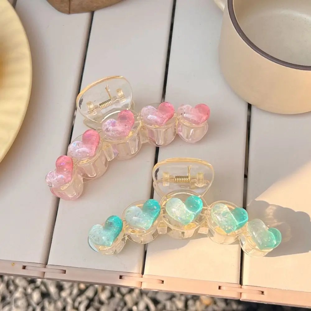 

Женские заколки для волос, блестящие большие заколки для волос в форме сердца, красивые корейские заколки для акул, новинка, держатель для хвоста