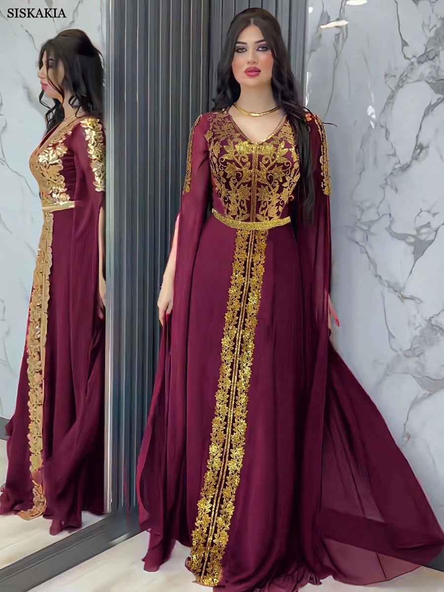 

Siskakia Abaya Abhaya мусульманский женский вечерний вечерние арабский марокканский одежда из Дубая однотонный шифоновый блестящий длинный рукав Дубай Халат