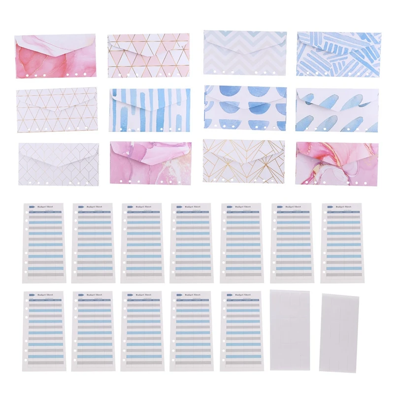 

NEW-Cash Budget Envelopes For Cash System,12 Pcs Money Envelopes For Cash Budgeting Plus 12 Expense Tracking Budget Sheets