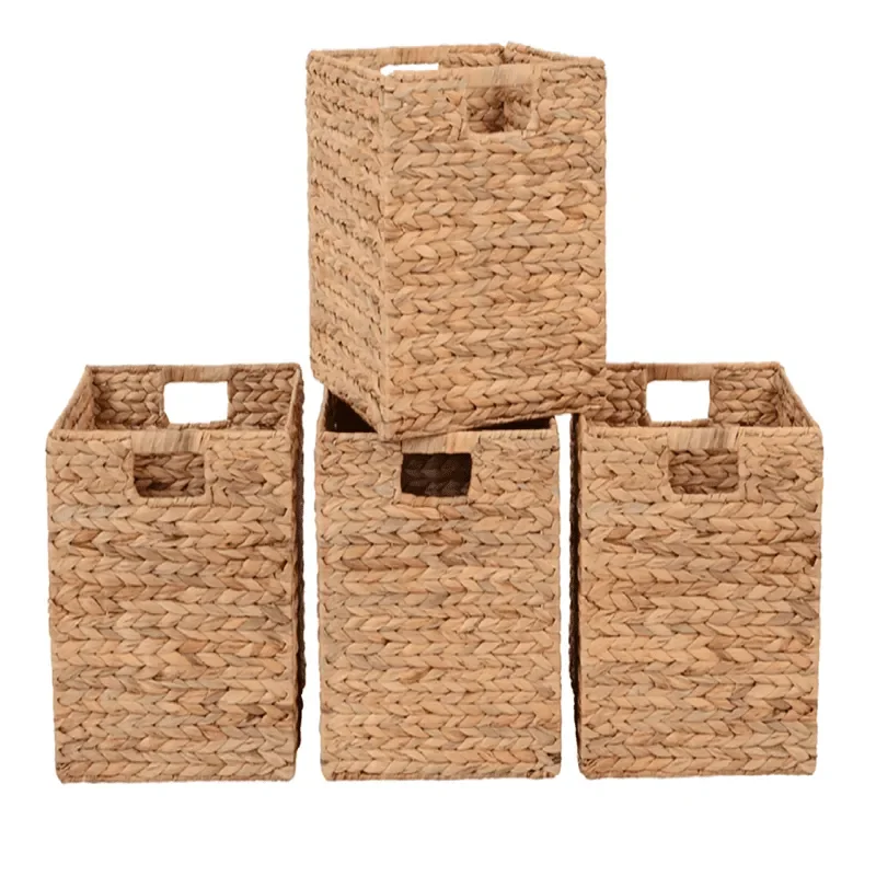

Elegant Foldable Basket Set of 4 - Perfect for Home Organization and Storage.