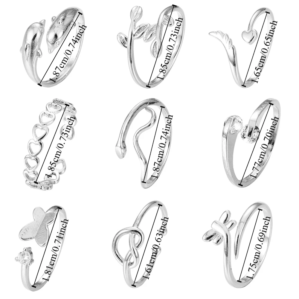 Sweet Vintage Heart Toe Rings Alloy Hollow Out Butterfly Foot Ring Set Overlay Bohemian Crystal Finger Ring Girls (art.: 3920cbe96fb8b) - 3920cbe96fb8b