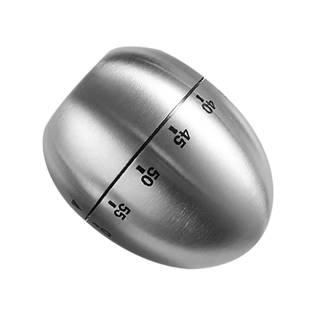 

1pc Kitchen Timer Stainless Steel Cooking Eggs 60 Minutes Mechanical Alarm Clock Baking Cooking Tools Countdown Time Management