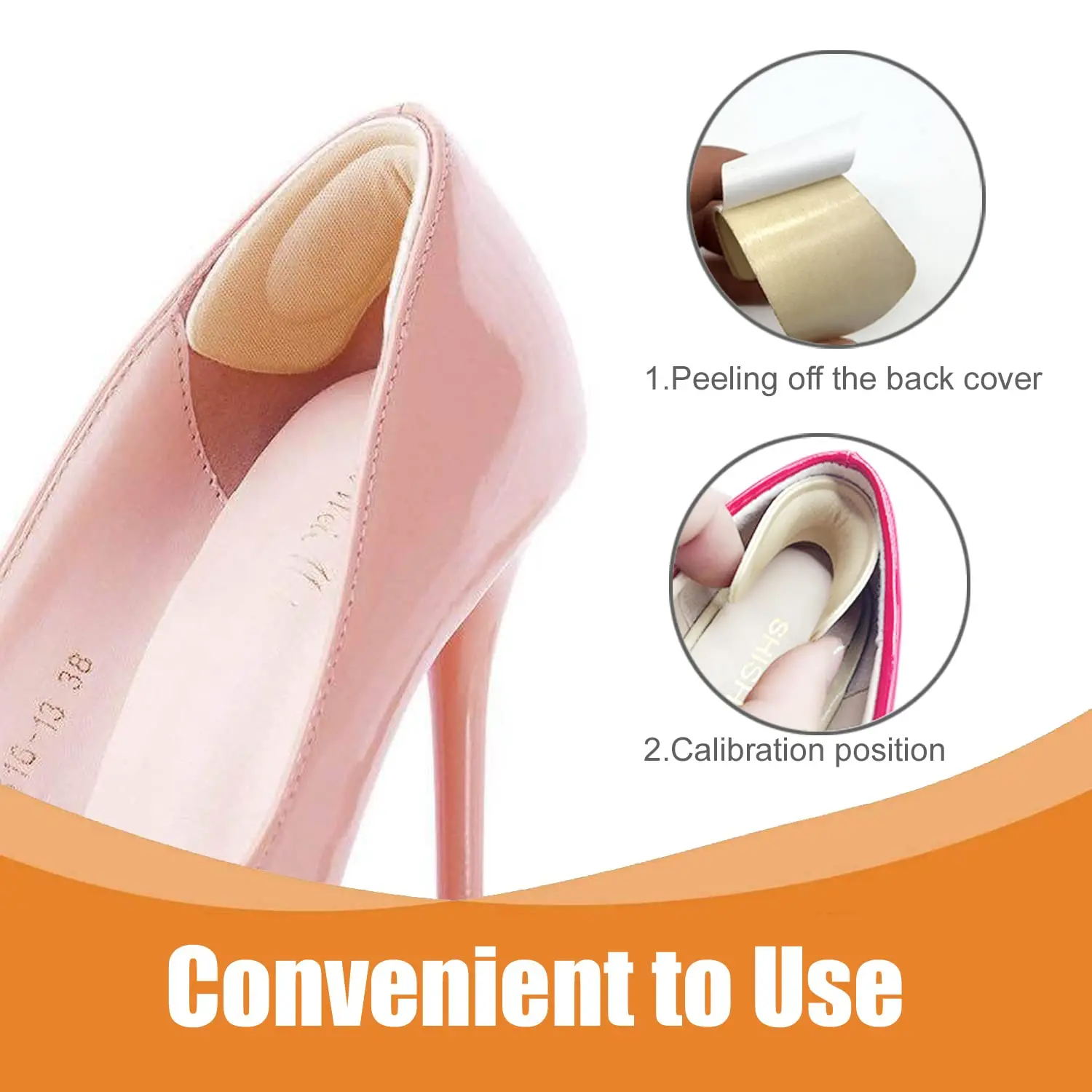 4pcs Heel Insoles Patch Women Men Anti-wear Cushion Pads for Shoes High Heel Feet Care Adjust Sizing Adhesive Sponge Insole