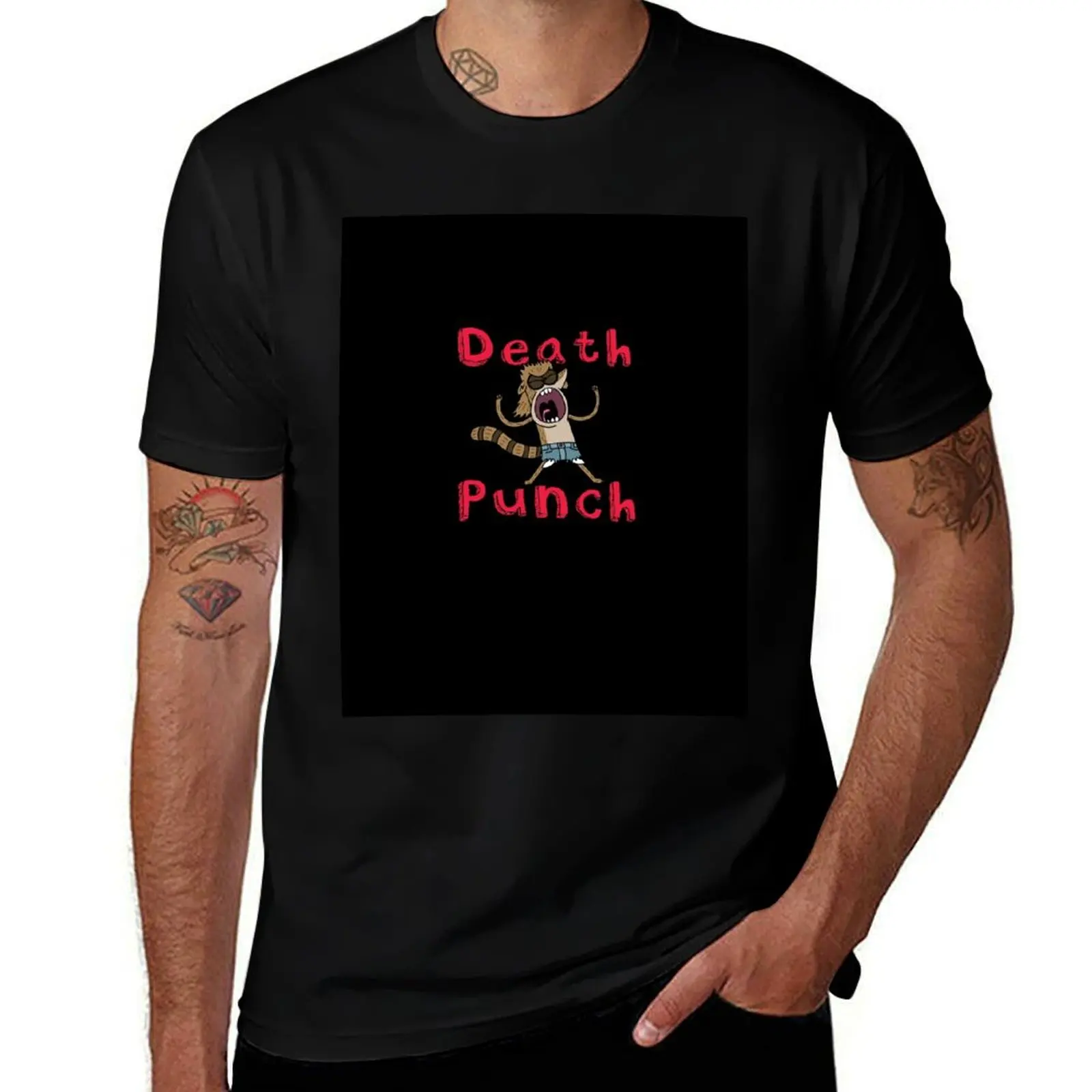 Фото Футболка Rigby's Death Punch of Death из сериала «Регуляр Шоу», стандартный крой, повседневная футболка. №1