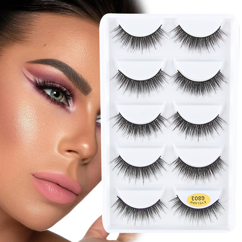 

3/5 Pairs Eyelashes 3D Mink Lashes Natural Long Fluffy Eyelash Extension Reusable Lashes Mink False Eyelashes Makeup Tool