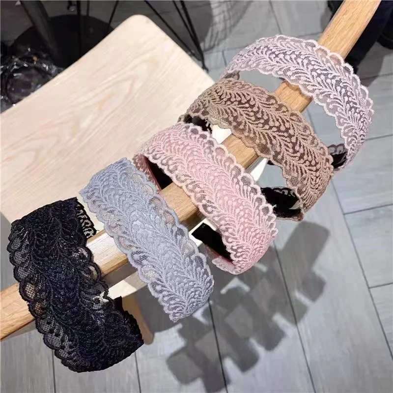

Lace Headband for Women in South Korea, Simple and Elegant, with Thin Edge Compression Headband and Toothed Anti Slip Headband