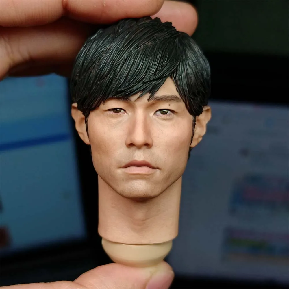 

1/6 Scale Jay Chou Head Sculpt PVC Male Head Carving Fit 12'' Soldier Action Figure Body Model