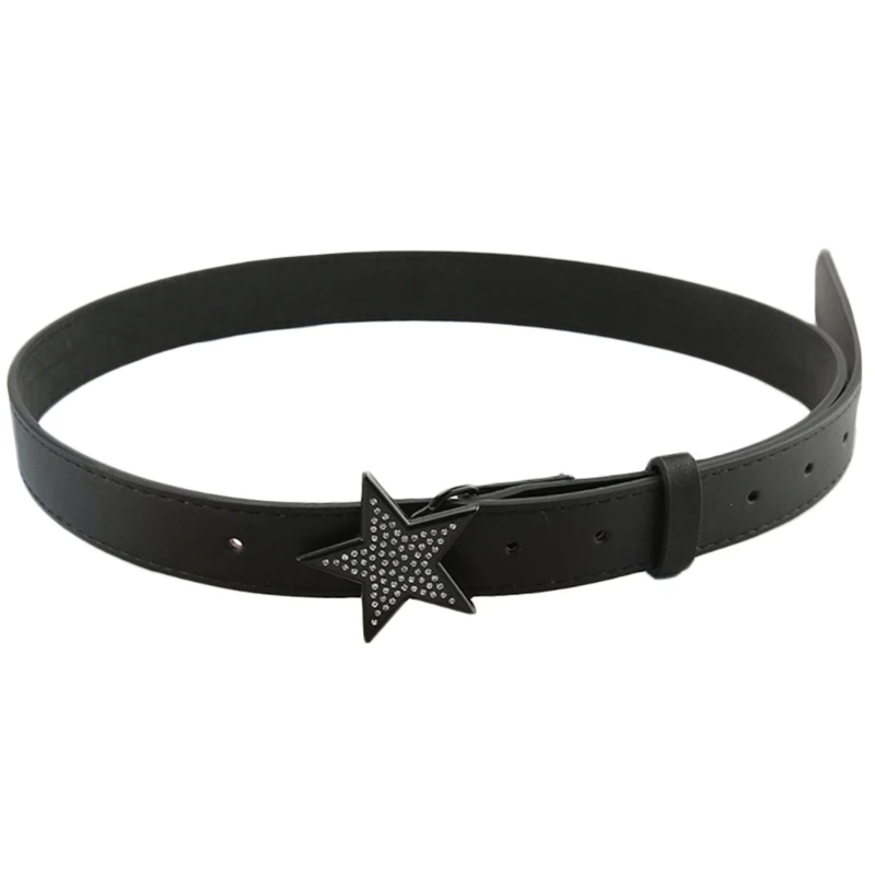 

Womens Belts for Jeans Faux Leather Belt with Star Shape Buckle 1.1" Width Fashion Ladies Casual Belts for Jeans Pants