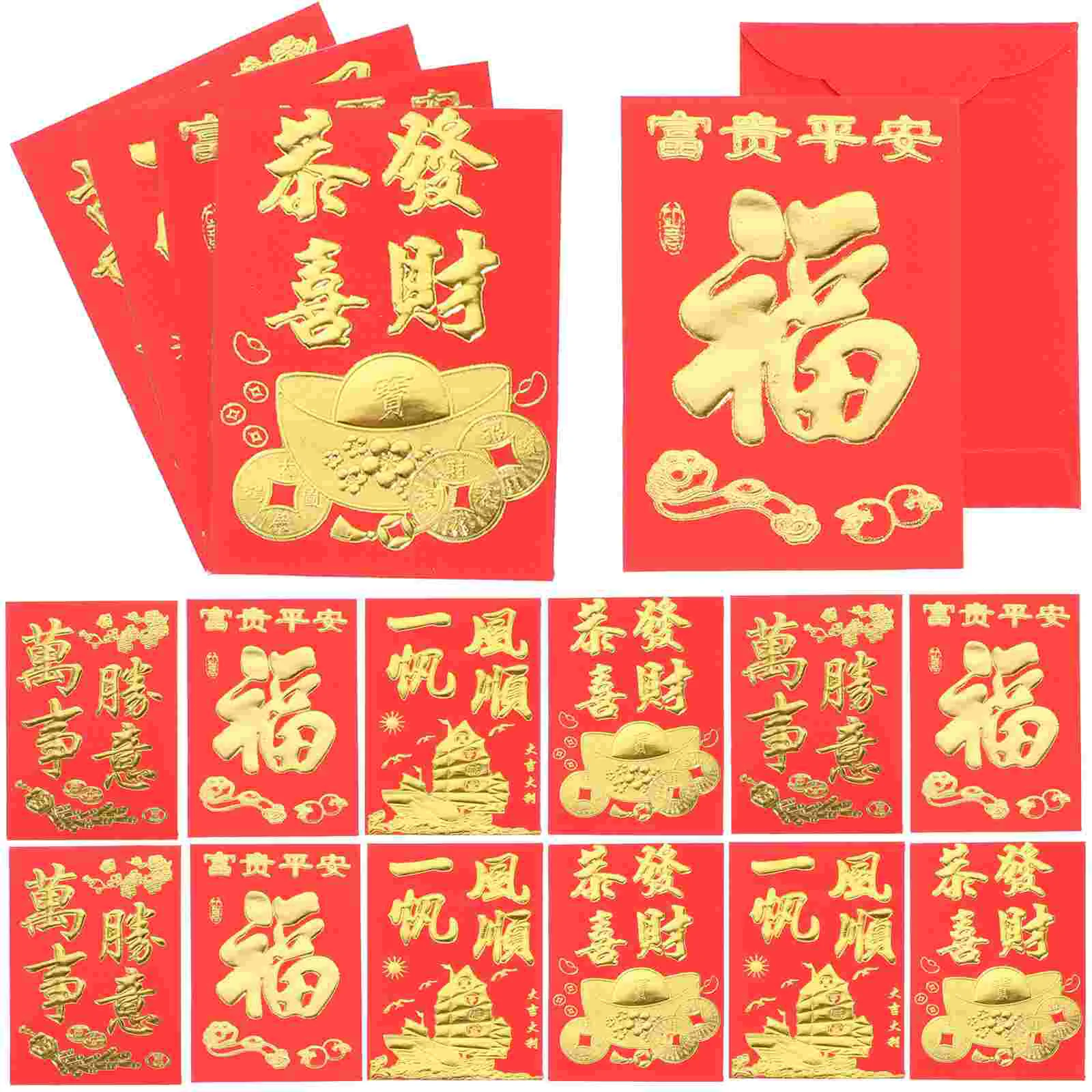 

160Pcs Chinese New Year Red Envelopes Spring HongBao Money Pocket Paper Red Packet Spring Festival Money pouches Dragon