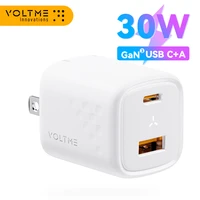 voltme super gan iii 30w charger usb c usb a quick charge 4 0 pd fast charging for iphone 13 12 pro max ipad xiaomi samsung