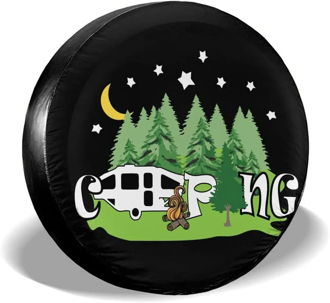 

Delumie Rv Spare tire Covers Camping Potable Polyester Universal Spare Wheel Tire Cover Wheel Covers for Trailer RV SUV Truck Ca