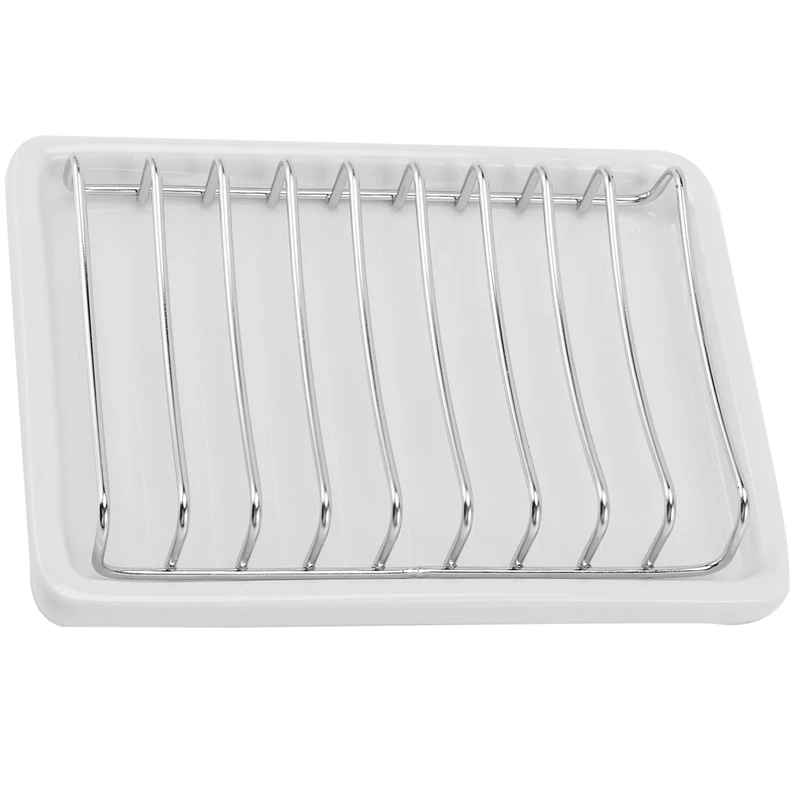 

Акция! Керамическая мыльница, двухслойный поднос из нержавеющей стали для душа и мыла с дренажной сеткой и держателем для ванной комнаты, T