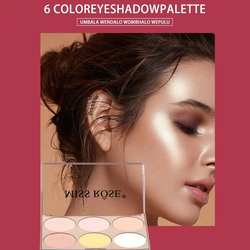 

Eye Shadow 6 Grid 6 Color Eyeshadow Palette Glitter Pearlescent Matte Acrylic FlashTransparent Makeup Lasting Cosmetics