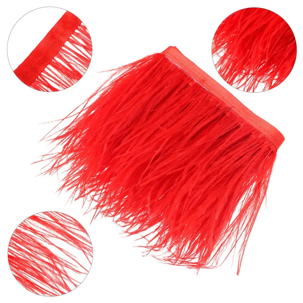 Страусиные перья отделка высота 8-10 см размер 1 м для рукоделия аксессуары