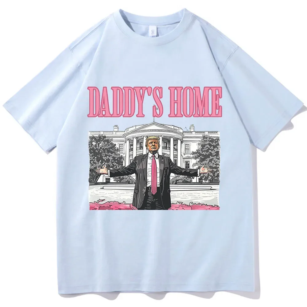 Daddy's Home Trump For President 2024 рубашки с короткими рукавами и круглым вырезом подарок MAGA