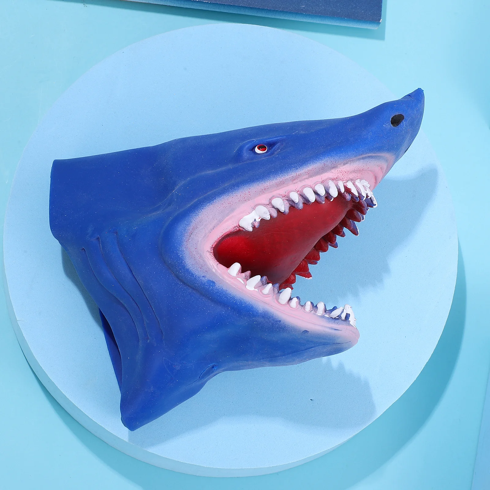 

2 Pcs Hand Puppet Shark Kids Snake Ocean Toys Props Puppets Tpr Child Sea Animal