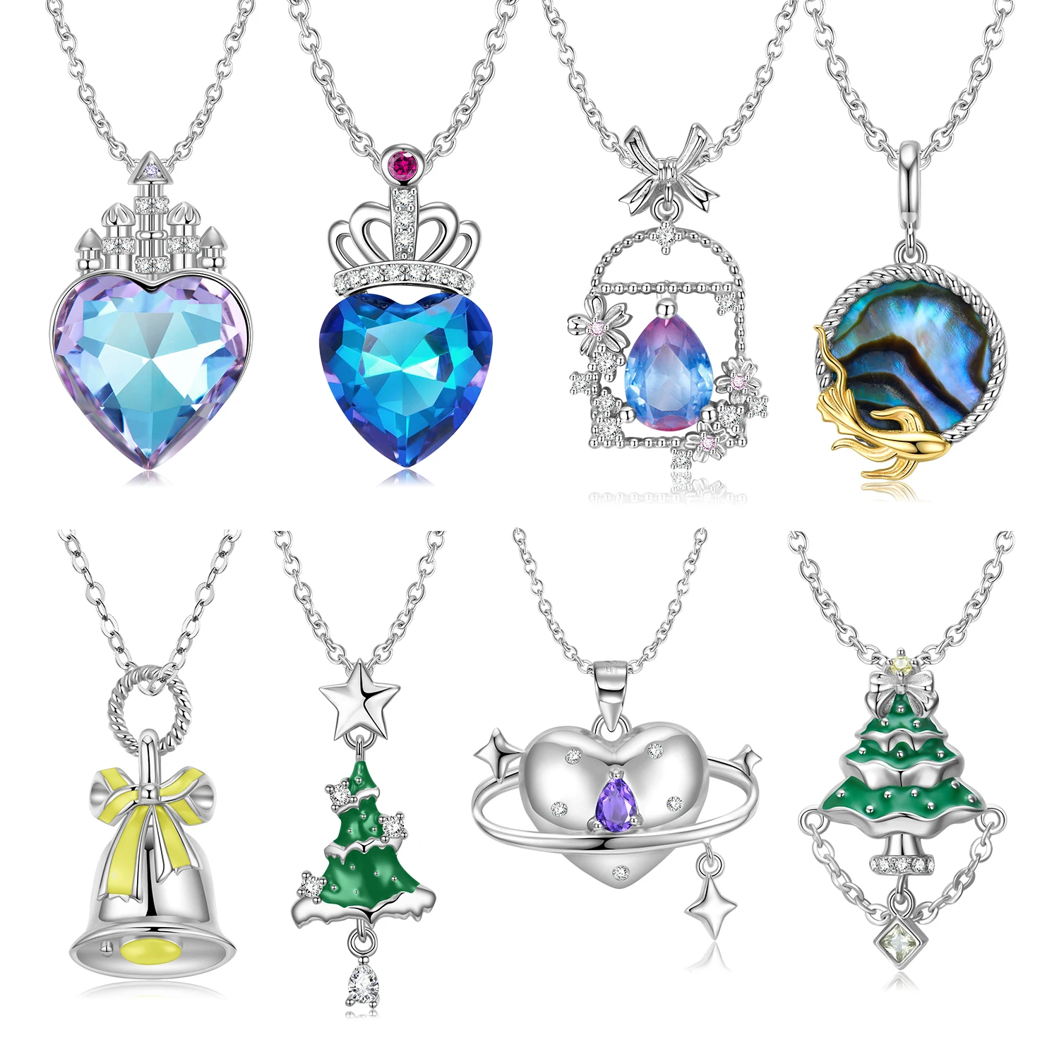 

Подвеска для елки из серебра 925 пробы в виде сердца и планеты