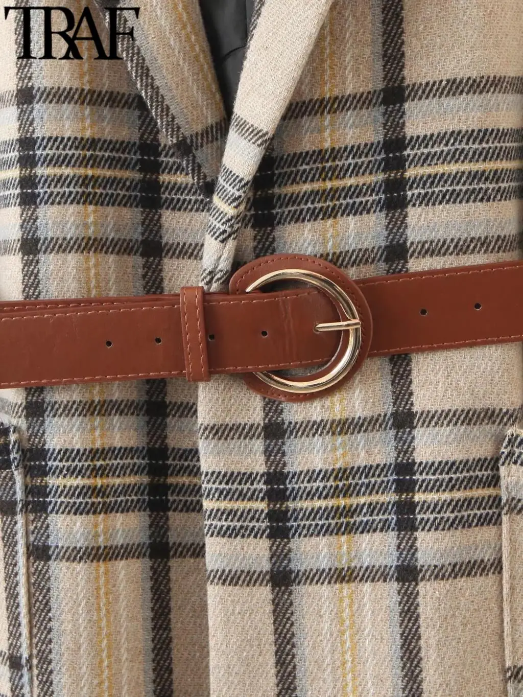 Женская Повседневная безрукавка в клетку с накладными карманами | одежда