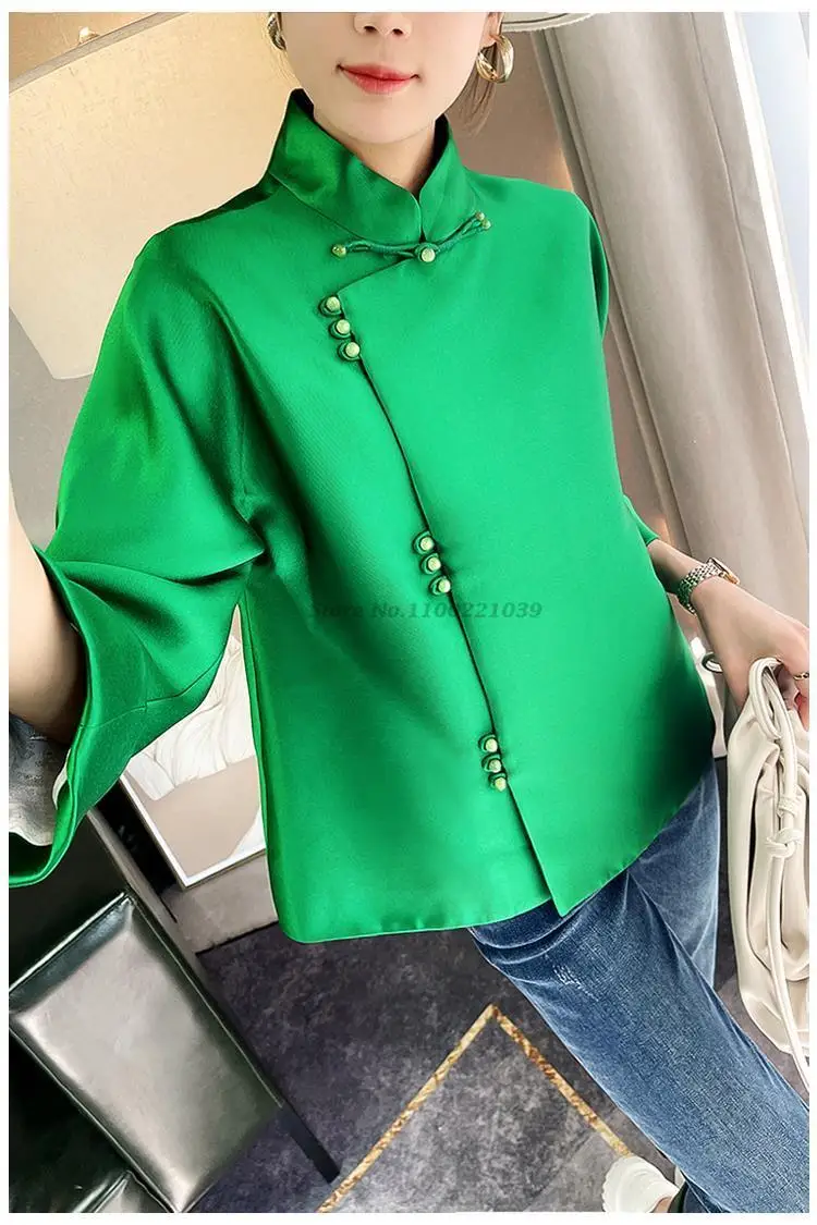 

2022 traditional chinese hanfu coat women retro blouse oriental national cheongsam tops tang suit chinese vintage qipao blouse