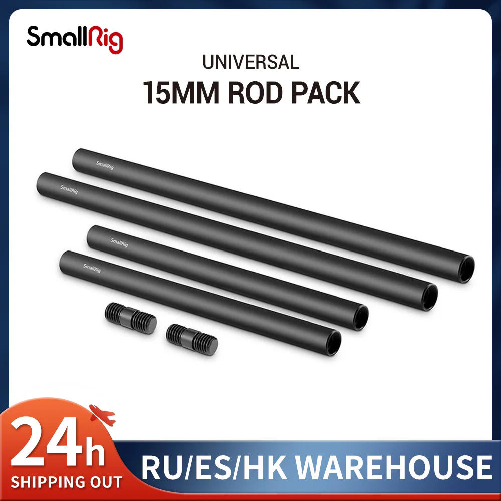 SmallRig 15mm With M12 Thread Black Aluminum Alloy Rods Combination For DSLR Camera Universal Accessories (6 pcs) 1659