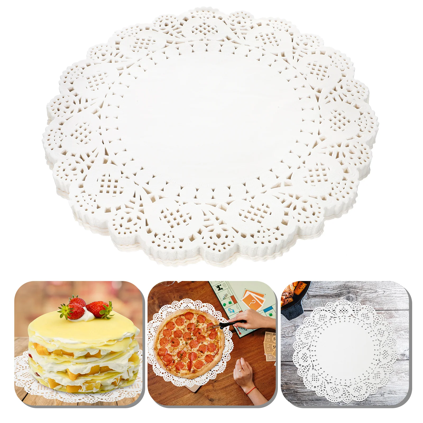 

Paper Doilies Placemats Cake Sheets Baking Lace Greaseproof Liners Disposable Round Cookie Christmas Parchment Pads Packaging