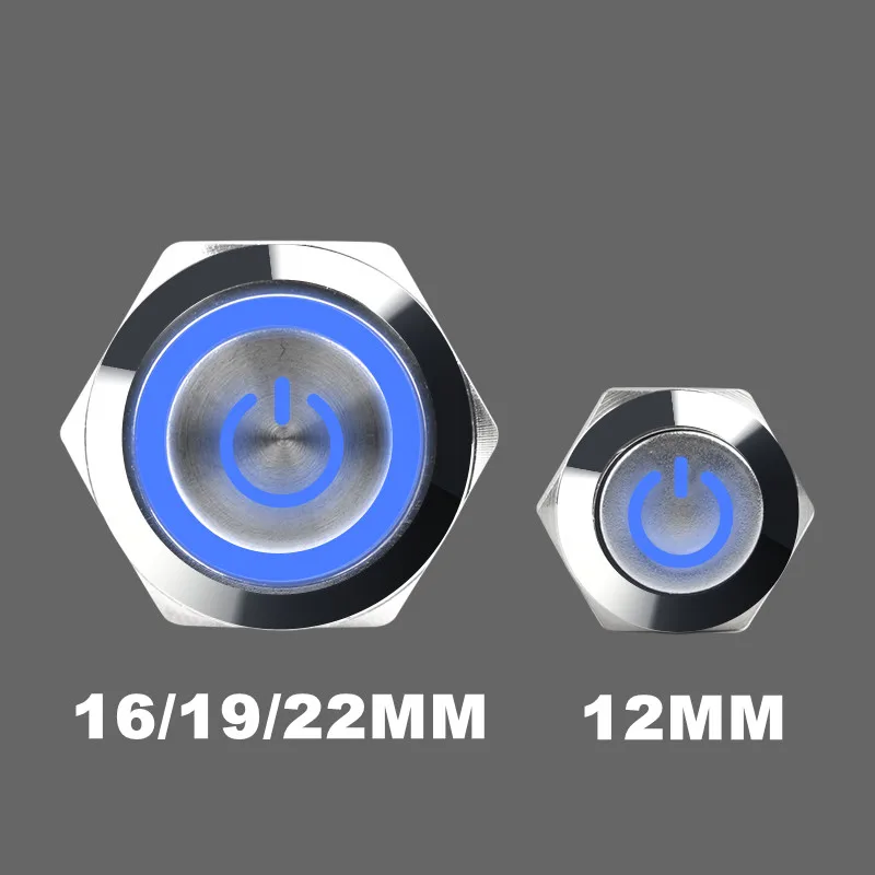 

Водонепроницаемый металлический кнопочный переключатель 6/12/24/220 В