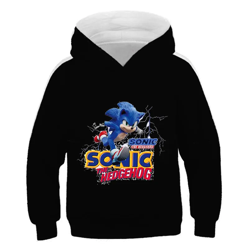 

Зимняя толстовка с капюшоном Super Sonics, свитер с мультяшным принтом для девочек, детская толстовка с капюшоном, модная детская спортивная одеж...