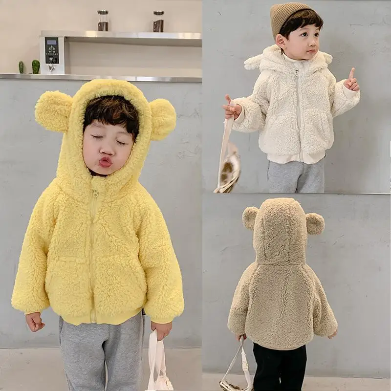 

Boys Lamb Fleece Clothes Baby Casual Cute Tops Children's Jackets Girls Fleece Warm Jackets For Baby Warm Coat