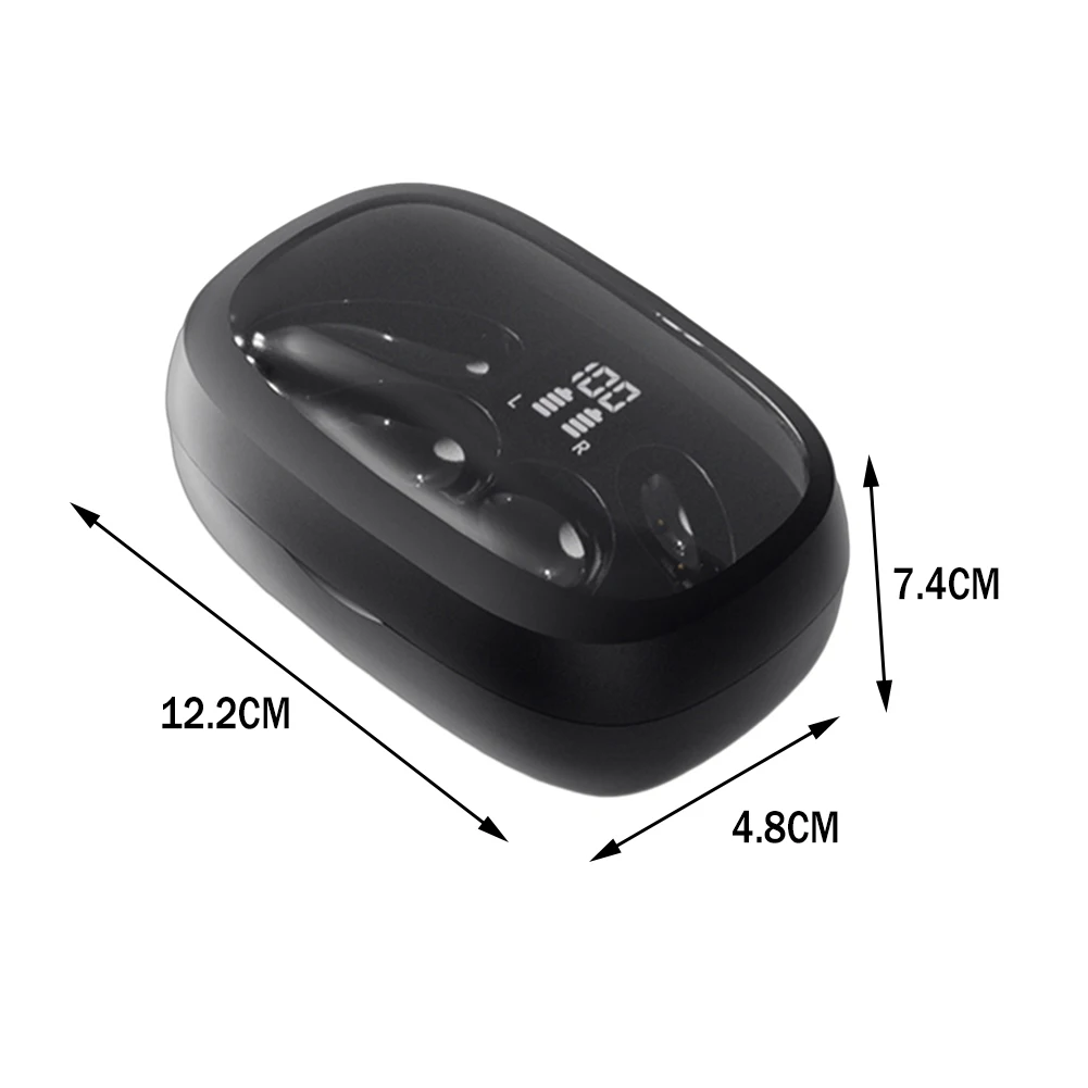 

Wireless Clip-on Headset With Transparent Box Lid Noise Reduction Portable Earphone For Outdoor Sports