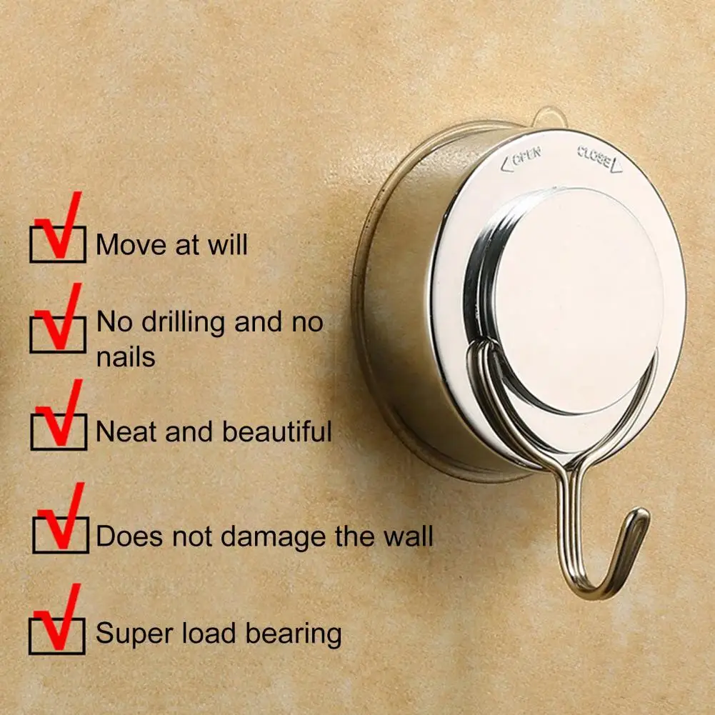 

2Pcs Suction Cup Hooks Wall Mounted Removable Metal Good Load Bearing Vacuum Hooks for Kitchen