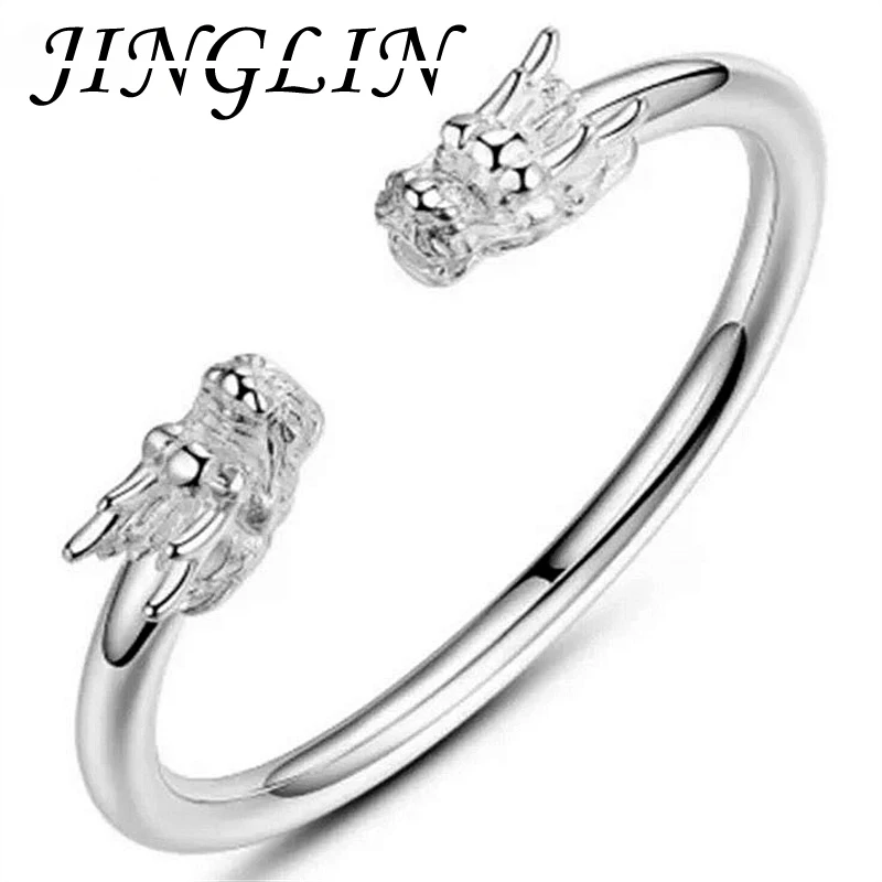 

JINGLIN Fashion New 925 Silver Bangle Double Lead Bracelet Jewelry Gift