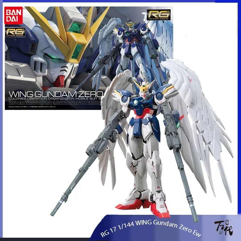 

New Bandai Anime Peripheral Gundam Assembled Model RG 17 1/144 WING Gundam Zero Ew Angel Assembly KIT Action Figure Kid Toy Gift
