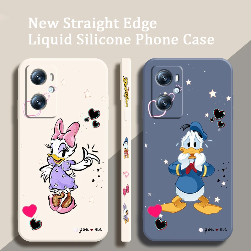 

Disney Donald Duck Minnie Liquid Left Rope Phone Case For OPPO A96 A94 A93 A77 A76 A74 A72 A57 A53 A16 Find X5 X3 Lite F21 5G