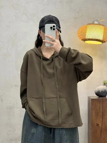 Amax LuluE женские хлопковые футболки с капюшоном