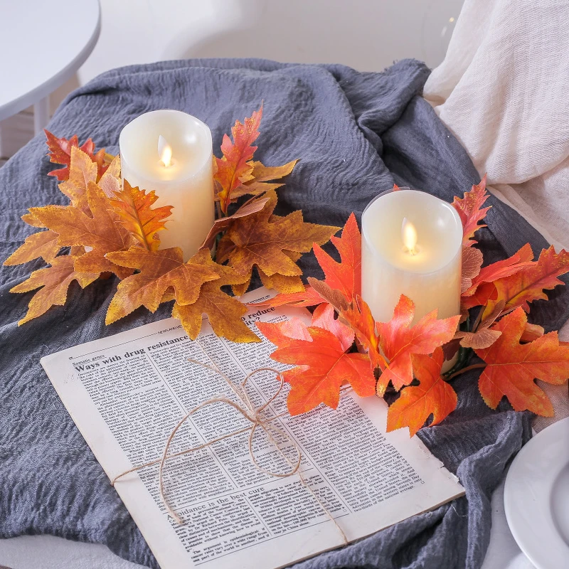 Home Decor Orange Wreath Candle Rings New Christmas Wreaths